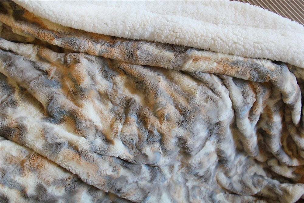 Russian Lynx Faux Fur Throw