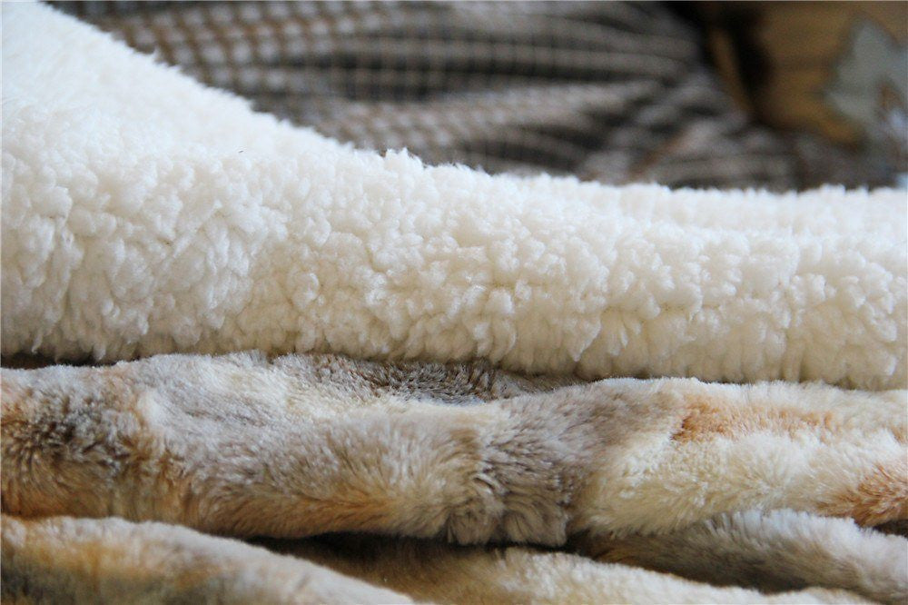 Russian Lynx Faux Fur Throw
