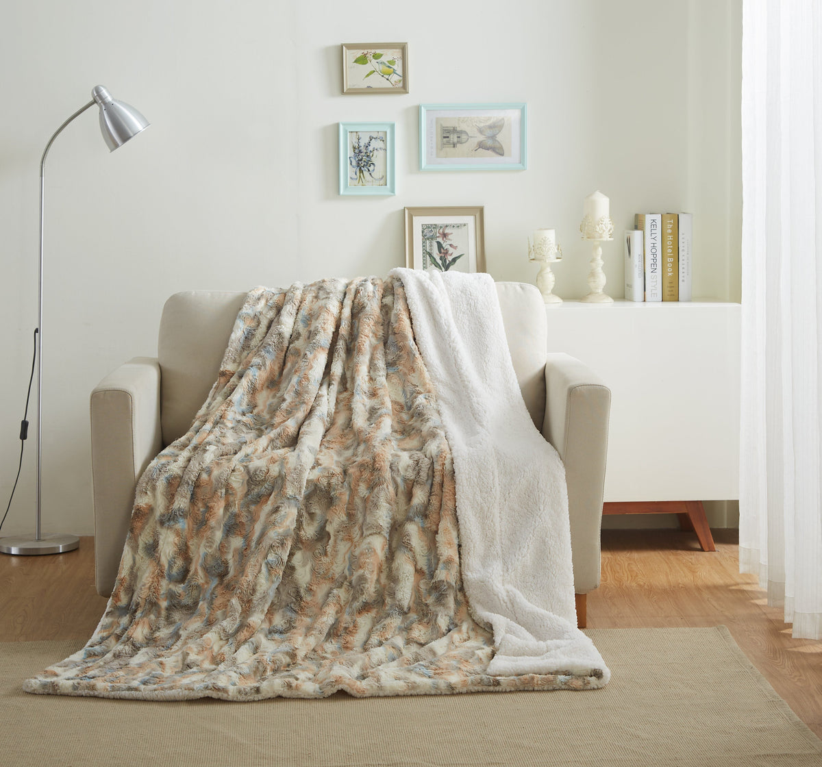 Russian Lynx Faux Fur Throw