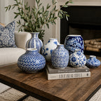 Samira Blue & White Handmade Vases