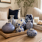 Samira Blue & White Handmade Vases