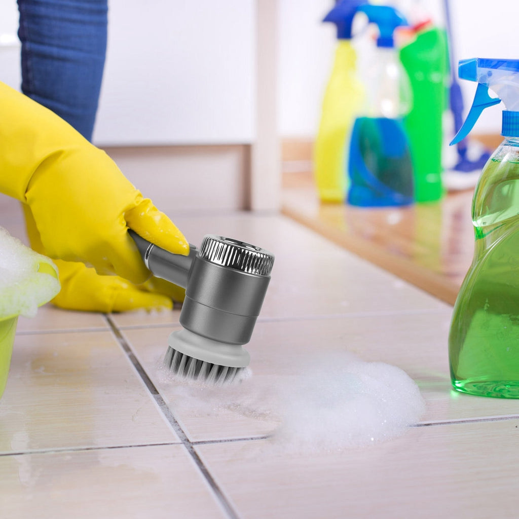Cordless Electric Spin Scrubber with 5 Brush Heads