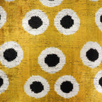 Golden Orbs Silk Velvet Ikat Pillow Cover, 20" x 20"
