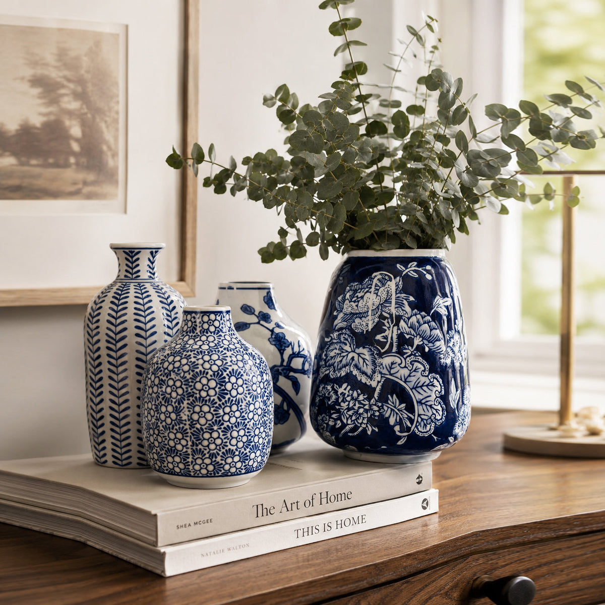 Samira Blue & White Handmade Vases