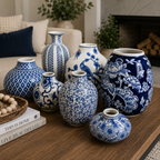 Samira Blue & White Handmade Vases