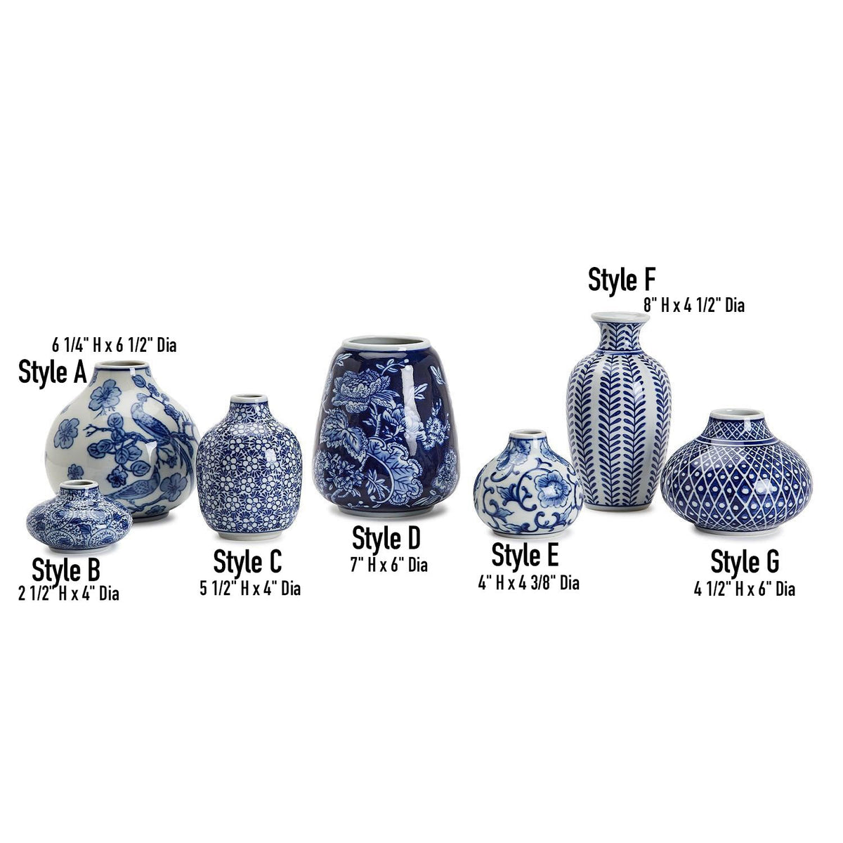Samira Blue & White Handmade Vases