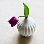 Textured White Porcelain Bud Vases, Set of 3