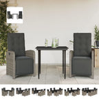 vidaXL 7 Piece Patio Dining Set with Cushions Gray Poly Rattan