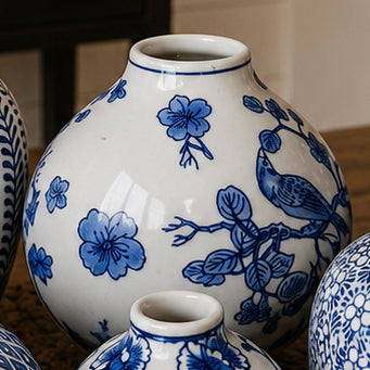 Samira Blue & White Handmade Vases