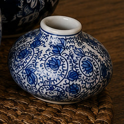Samira Blue & White Handmade Vases
