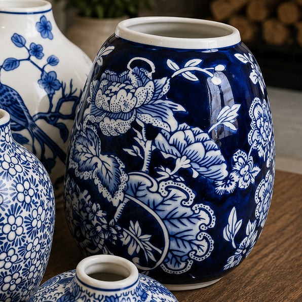 Samira Blue & White Handmade Vases
