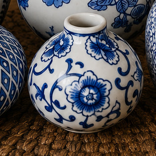 Samira Blue & White Handmade Vases